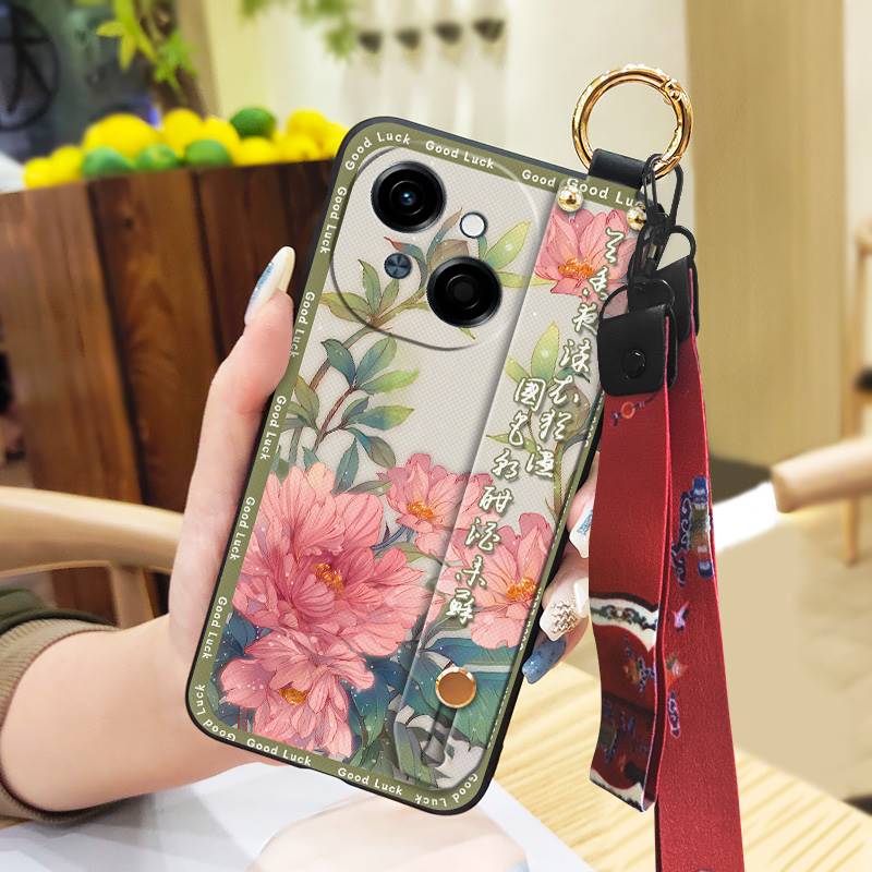 Грязеотталкивающий чехол для телефона с ремешком на запястье для Tecno POP9 4G/Spark GO 1/KL4 Противоударный Пыленепроницаемый Мягкий чехол Прочный ремешок