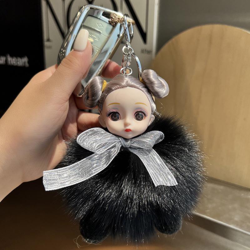 Милый помпон брелок плюшевый мяч брелок кукла кулон брелок цепочка для ключей автомобиля брелок