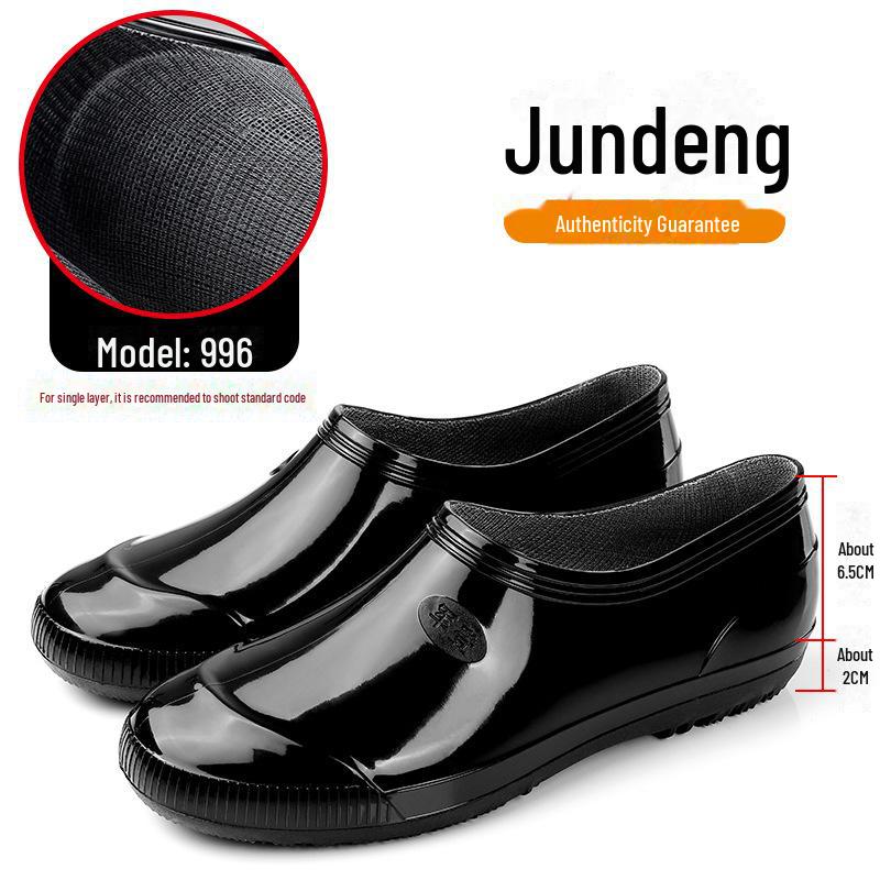 Мужские водонепроницаемые рабочие ботинки из ПВХ — нескользящие, износостойкие, защитные дождевые сапоги для строительных площадок