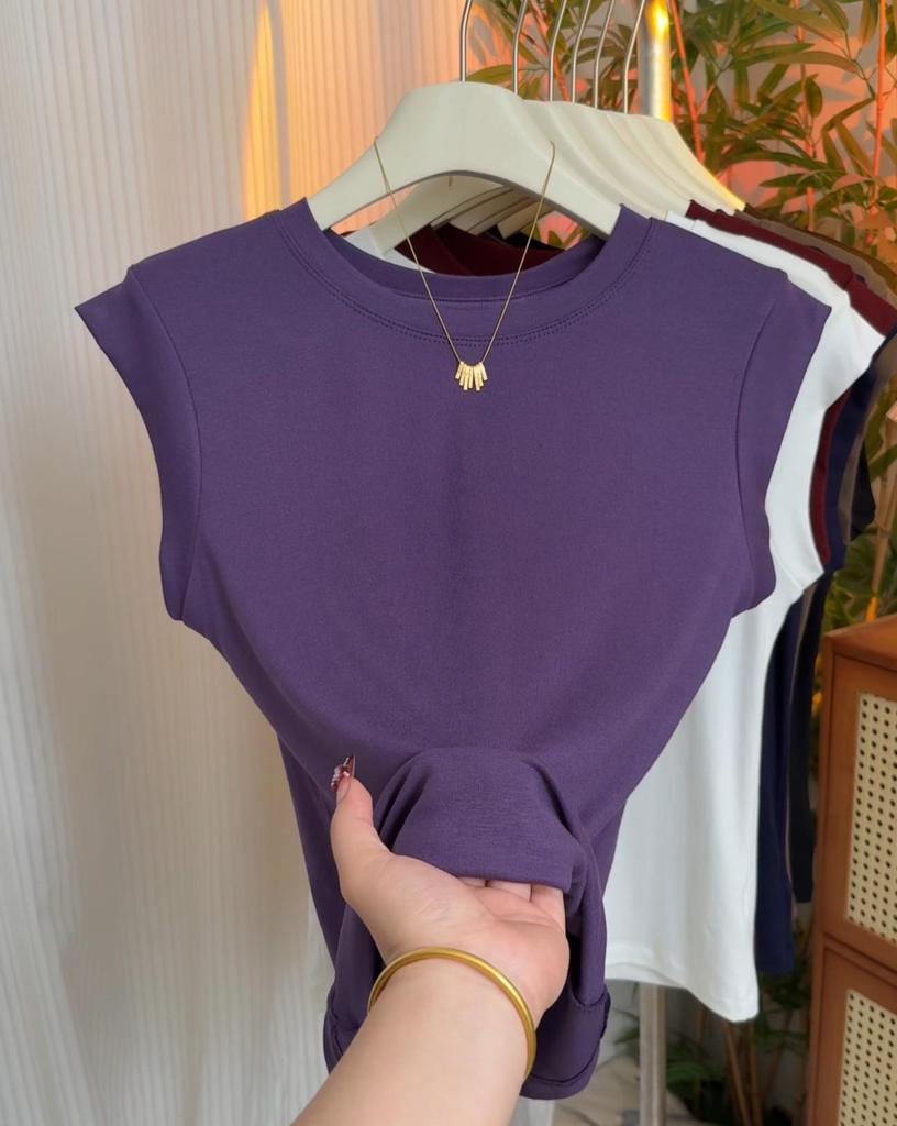 Women's 2025 Korean Style Round Neck Cap Sleeve Loose Slimming T-shirt