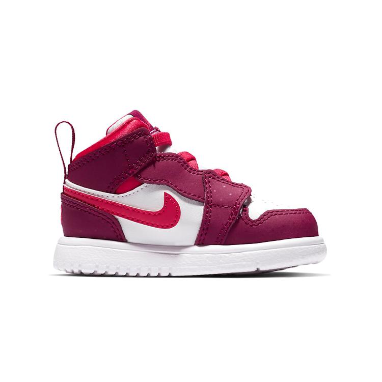 Jordan Детские кроссовки Air Jordan 1 Mid Alt High top Розово-красные для малышей и детей ясельного возраста AT4613-661