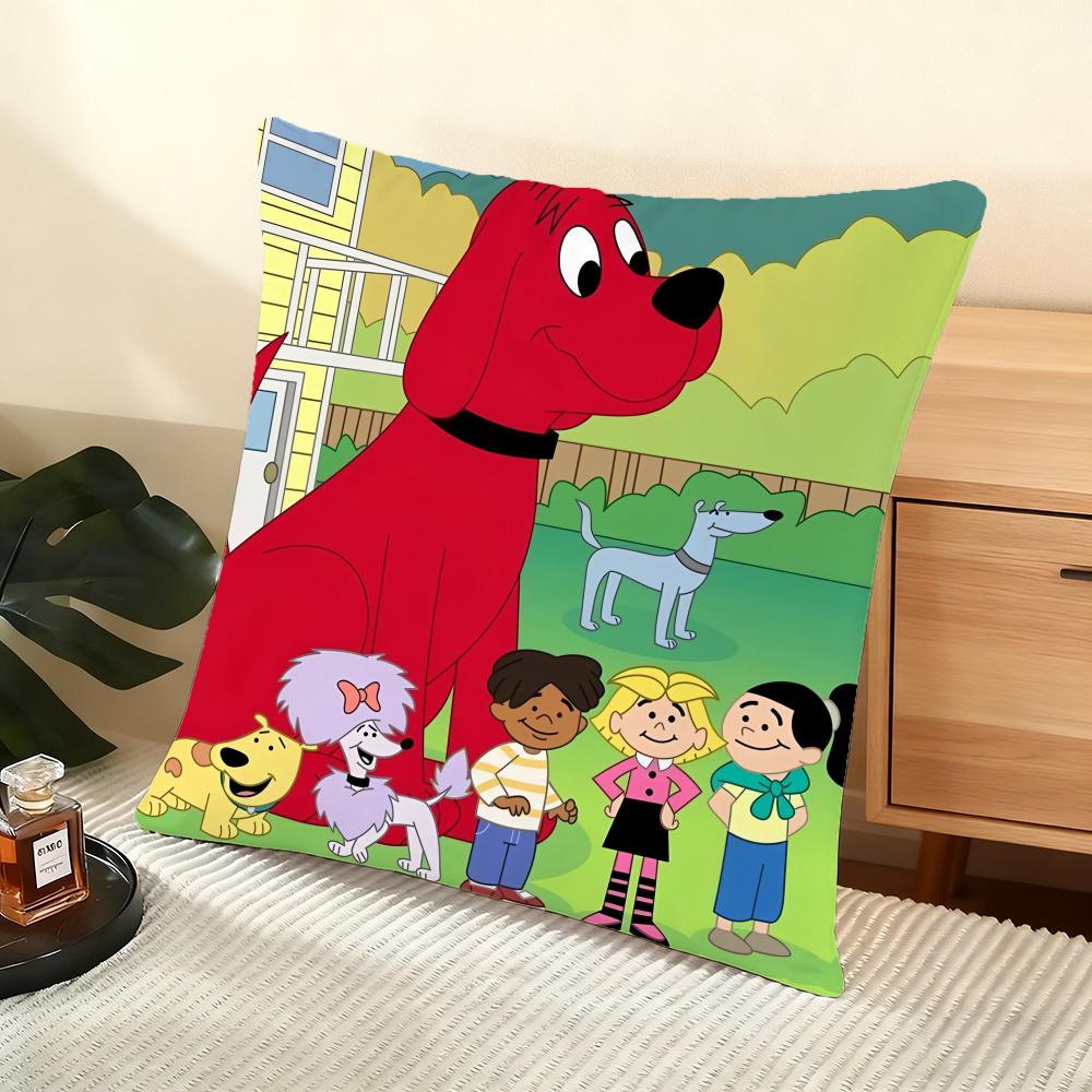 C-Clifford The Big Red Dog Cushion Cover Soft Short Plush Pillow Cover Smooth Cozy Texture Aesthetic Cushion Case Home Decor