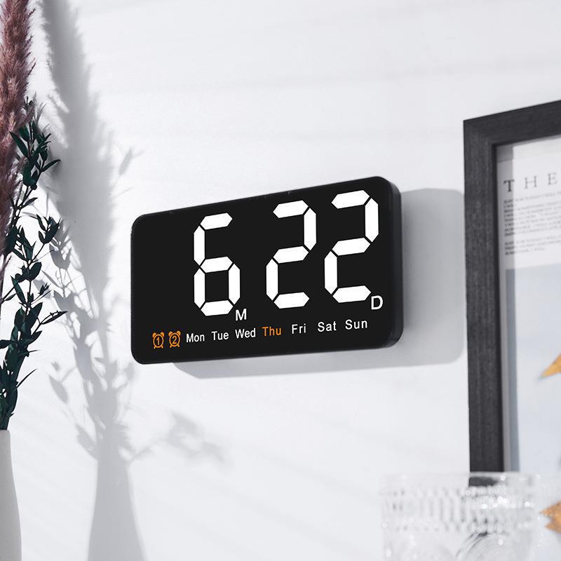 Large Screen Dual-Use Wall Clock with Temperature and Alarm Functions for Living Room (Model 6638)