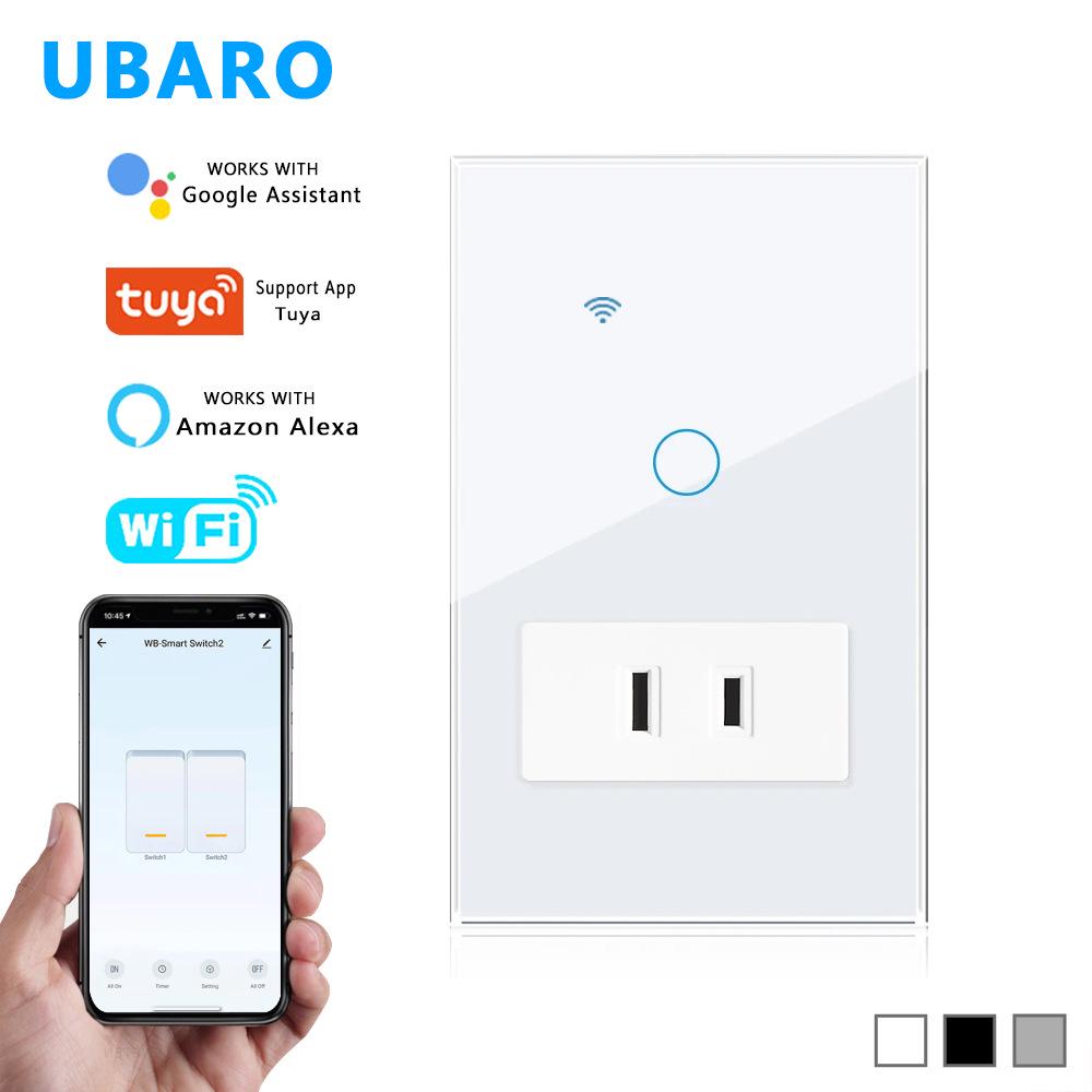 Умный WiFi-переключатель Graffiti Тип 118 с розеткой американского стандарта, совместимый с Alexa