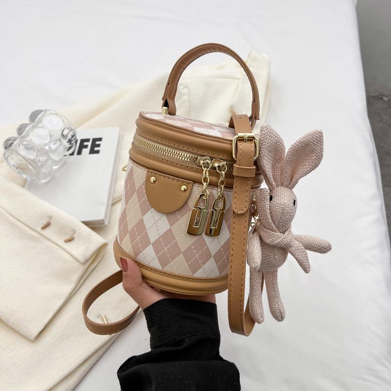 Сумка-цилиндр в форме ромба, женская переносная сумка-ведро, маленькая сумка, универсальная женская сумка через плечо, модная сумка Oblique Span