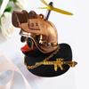 Motor Accessories Yellow Duck Ornaments with Helmet for Bike Without Lights Auto Accessories Duck In The Car Interior Decoration