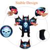 6FT Halloween Holiday Party Inflatables Toys Cat with Three Heads Outdoor Decorations with Built-in LED Lights for Lawn Yard