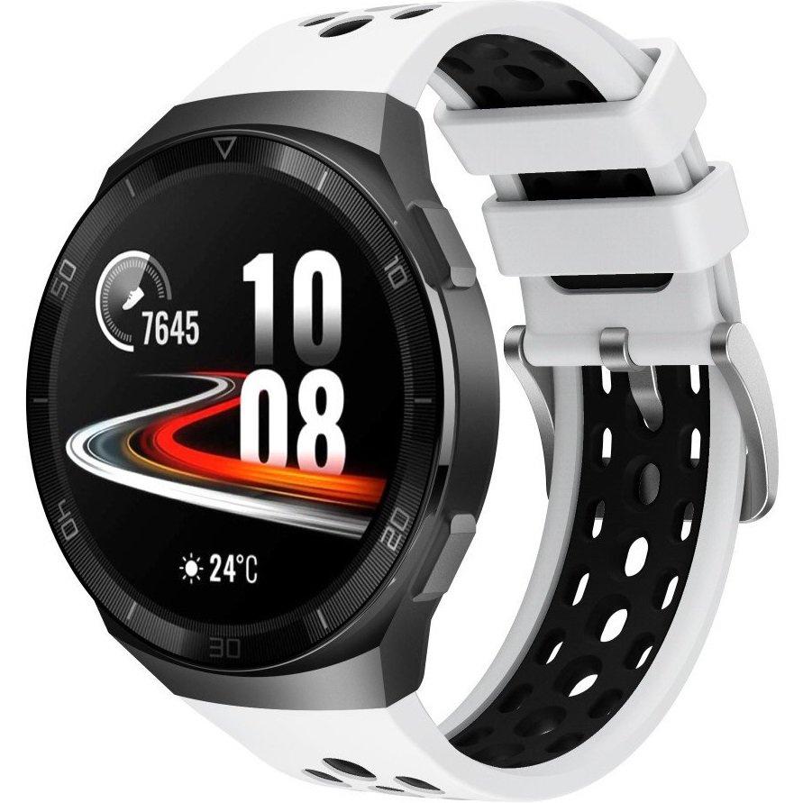 Silicone Strap for Huawei Watch GT 2e, White / Black