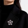 Red Diamond Hollow Five-Petaled Flower Brooch Exquisite Diamond-Set Design High-End Accessories Autumn And Winter Clothing Flower Pin Brooch