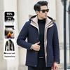 Мужская пуховая куртка 2025 года в стиле business casual для мужчин среднего возраста - 90% белый утиный пух, с подкладкой из бархата, extra thickness