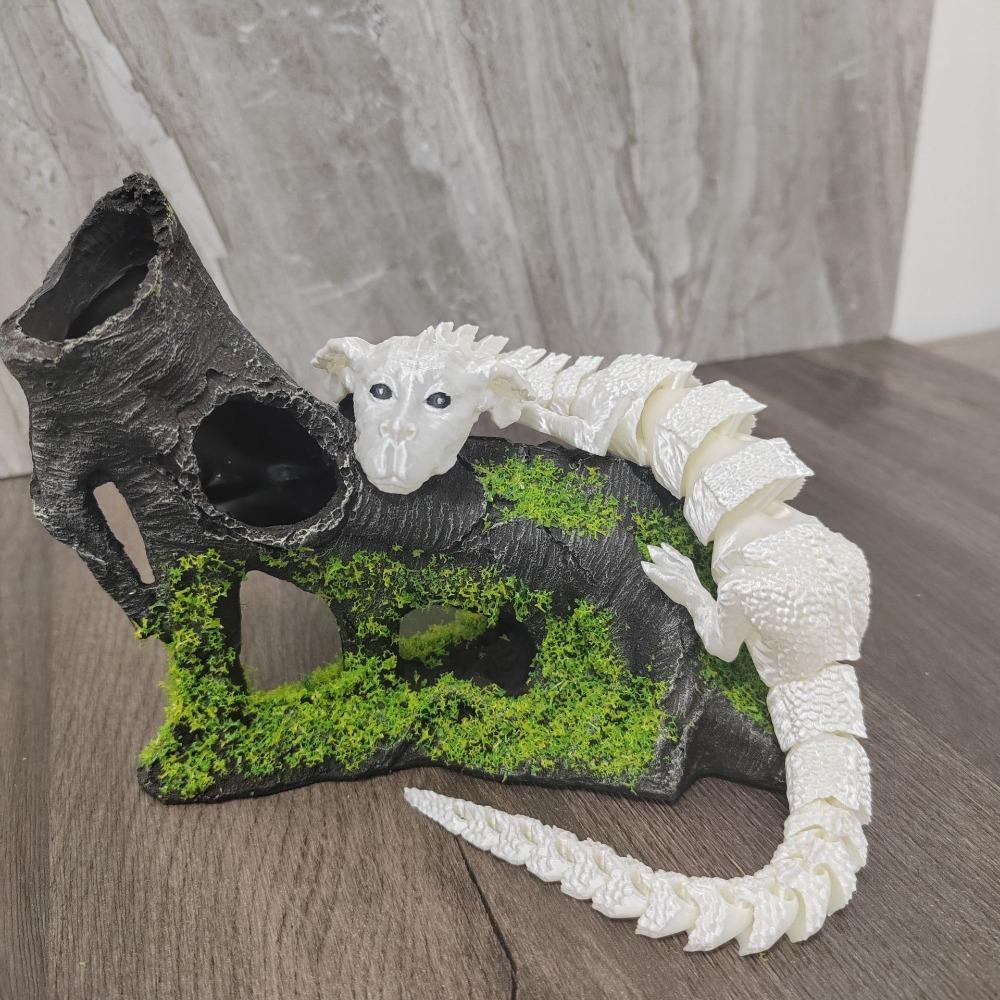 3D Printed Chinese Dragon Toy Joint Movable Dog Head Dragon Ornament For Home Decor Gift