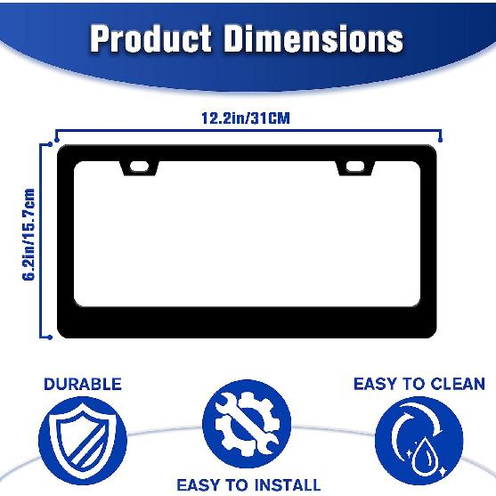 Cherry Blossoms License Plate Frame Beautiful Pink Flowers License Plate Frames Funny Auto Accessory Bracket Stainless Steel License Plate for Women