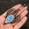K2 Azurite Handmade Copper Wire Wrap Jewelry Pendant 4.22" B0F93