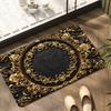Винтажный черный и золотой резной ковер Нескользящий и износостойкий Декор для гостиной для особняков в европейском стиле
