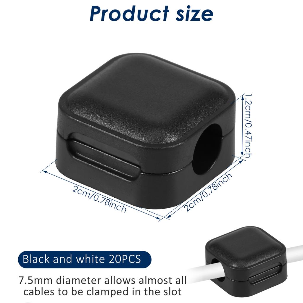 20Pcs Magnetic Cable Clip Cable Holder Self-Adhesive Under Desk Usb Charging Line Winder Bedside Table Organizer Office Home