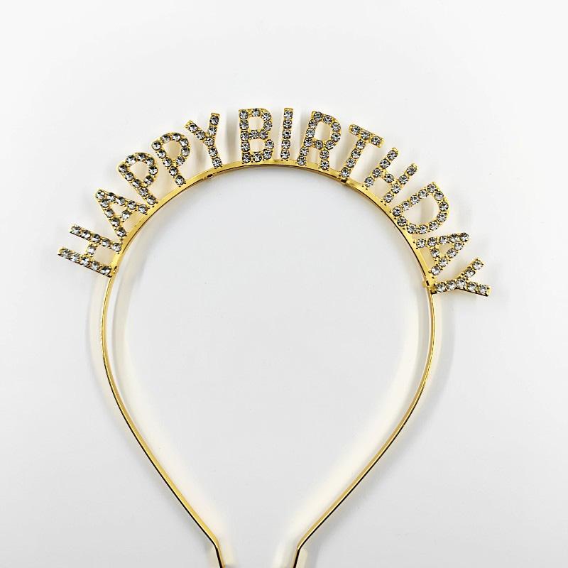 1pc Party Jewelry Popular Metal Shiny English Letters Hoop Props Accessories Hair Bands Headband