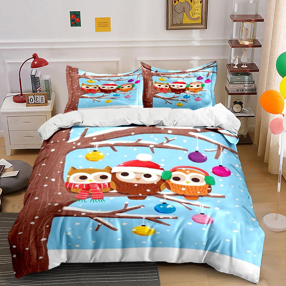 Owls on tree branches. Bedding sets Duvet cover sets Duvet covers Pillowcases(1*Duvet Cover 2*Pillowcases without duvet insert)
