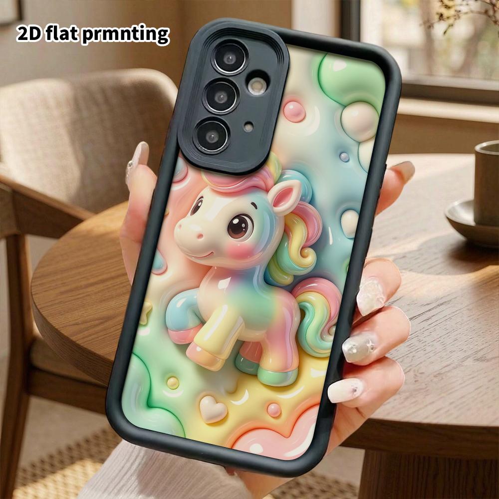 Phone Case: 2D flat design suitable for Samsung Galaxy A34 A35 M05 M06 S20 S22 S21 FE Plus 5G, rainbow gradient unicorn, perfect Christmas and Hallowe