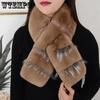 Winter Long Warm Faux Fur Plush Scarves Solid Color Women's Thickened Windproof Cold-proof Versatile Casual Scarves