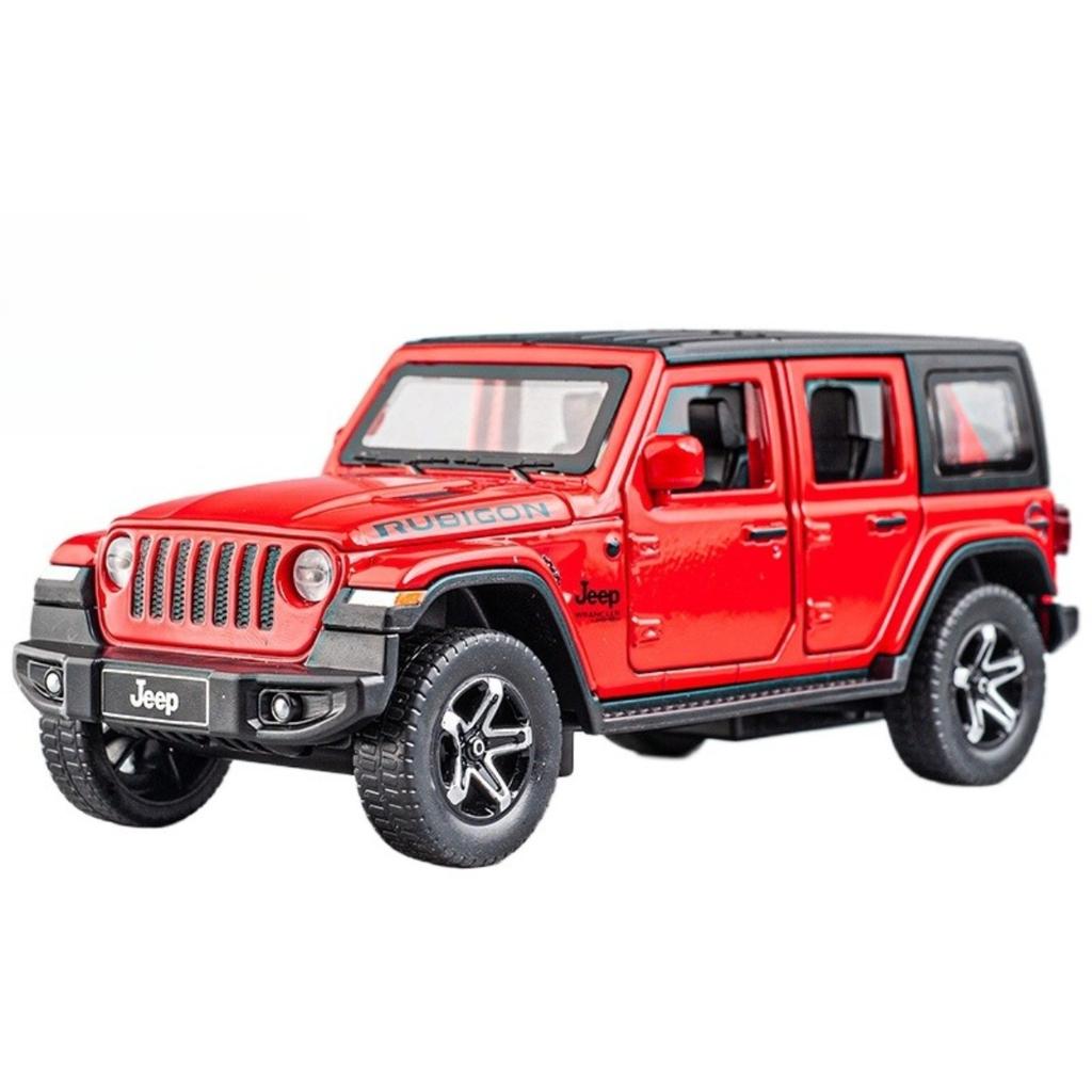 1/32 Jeep Wrangler Rubicon Модель игрушечного автомобиля с высокой имитацией звука и света внедорожная литая коллекционная игрушечная машина для детей