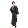 Fuuka Yukata and Obi Set Size Black Kasuri Pattern Made In Navy Size Z33001M Men's (2-Piece Set), M, (Obi, Japan, Blue, B45)