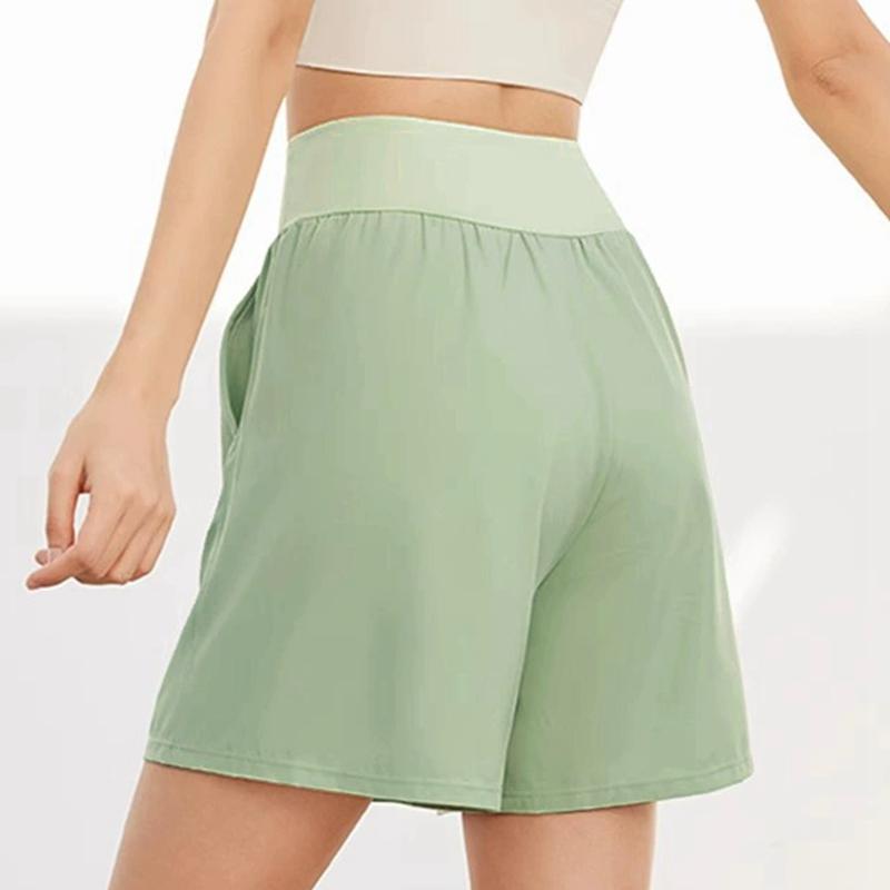 Женские спортивные шорты с высокой талией, свободные, дышащие, быстросохнущие, для фитнеса
