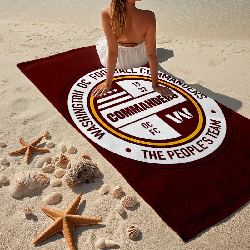 Washington Commanders Map Microfiber Beach Towel, Lightweight And Quick-Dry, for Summer Travel, Beach Essential, Swimming Pool