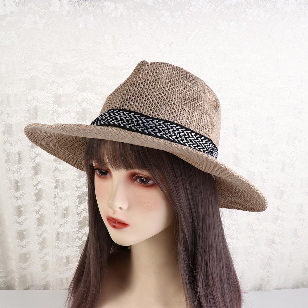 Beach Travel Male Dad Bowler Hat Middle-aged Men Straw Hat Old Man Sun Hat Solid Color Panama Hat