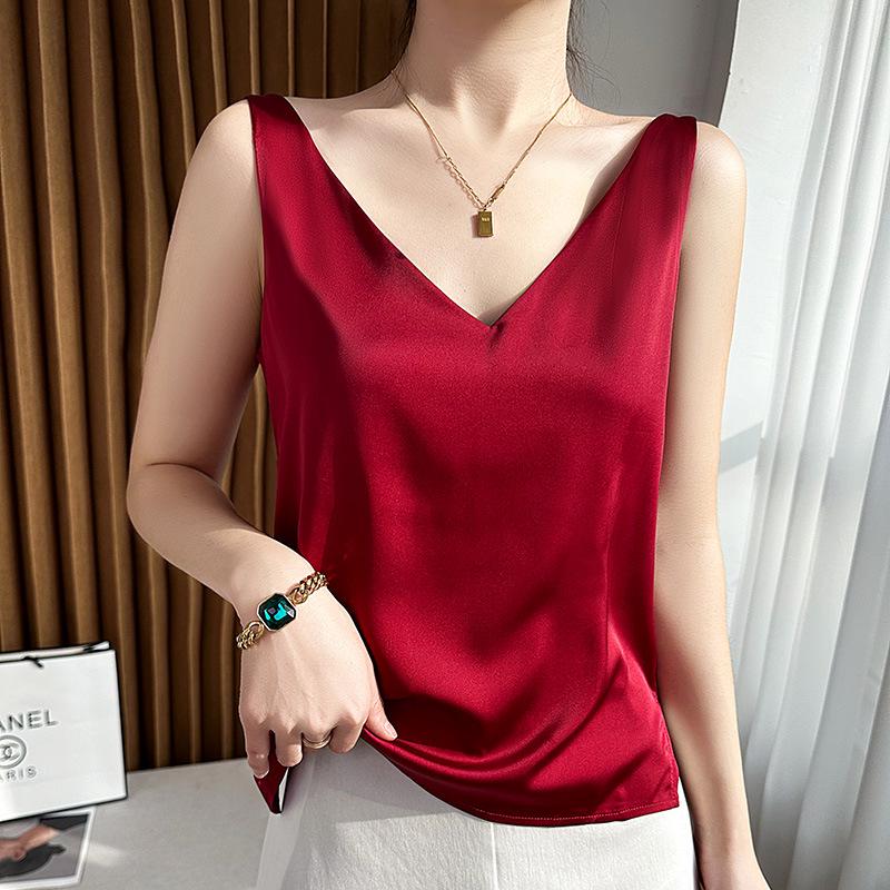 Шелковистая майка с перекрещенной спинкой - Женское летнее нижнее белье и верхняя одежда