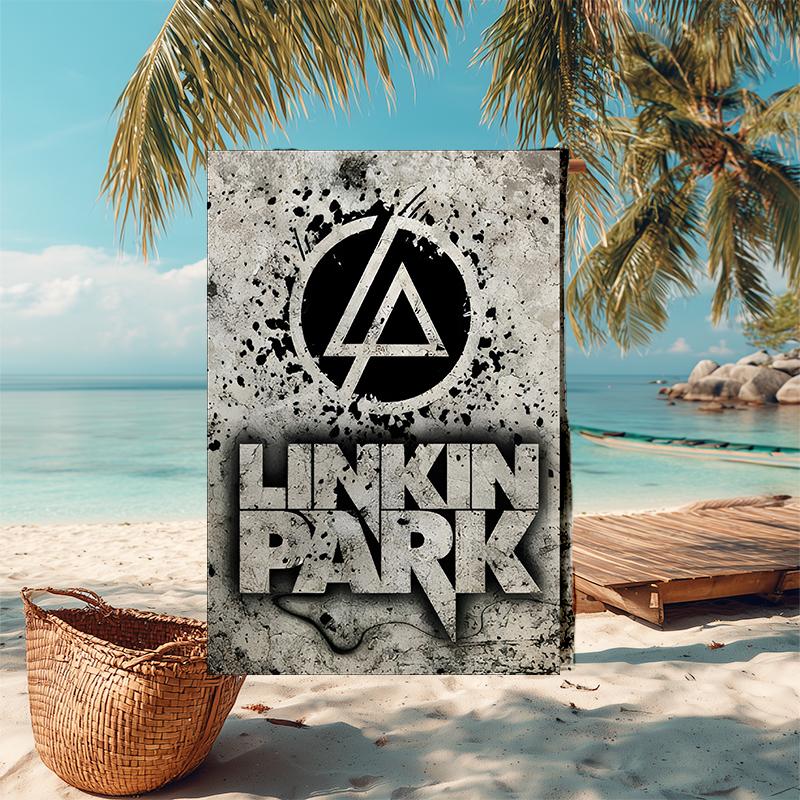 1pc Linkin Park1 Beach Towel, Comfortable and Thick, and Swimming/Bath/Picnic/Camping Towel, Suitable for Seaside Beaches