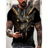Мужская футболка с драконом Модная футболка с 3D-принтом Футболка с животным принтом Летняя уличная одежда с коротким рукавом Повседневные мужские топы