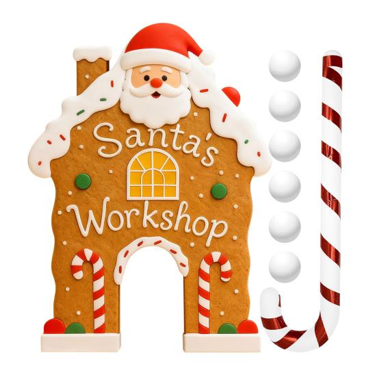 Рождественский пряничный набор для гольфа, игра для вечеринки в помещении, игра в гольф с клюшкой в виде леденца и 6 мячами, праздничные игры для семьи, детей, взрослых