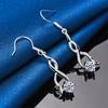 Exquisite 925 Sterling Silver Twisted and Wrapped Zirconia Earrings for Women - Fashionable Party Gifts and Wedding Accessories