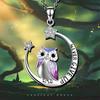 New Creative Oil Dropping Diamond Star Owl Women's Necklace