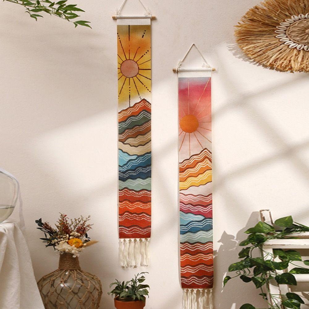 Macrame Wall Tapestry Sunrise and Sunset Wall Hanging Decor New Boho Home Decoration Home Room