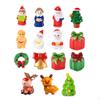 15 Pieces Christmas Miniature Figurines Mini Xmas Tiny Ornaments Resin Figures for