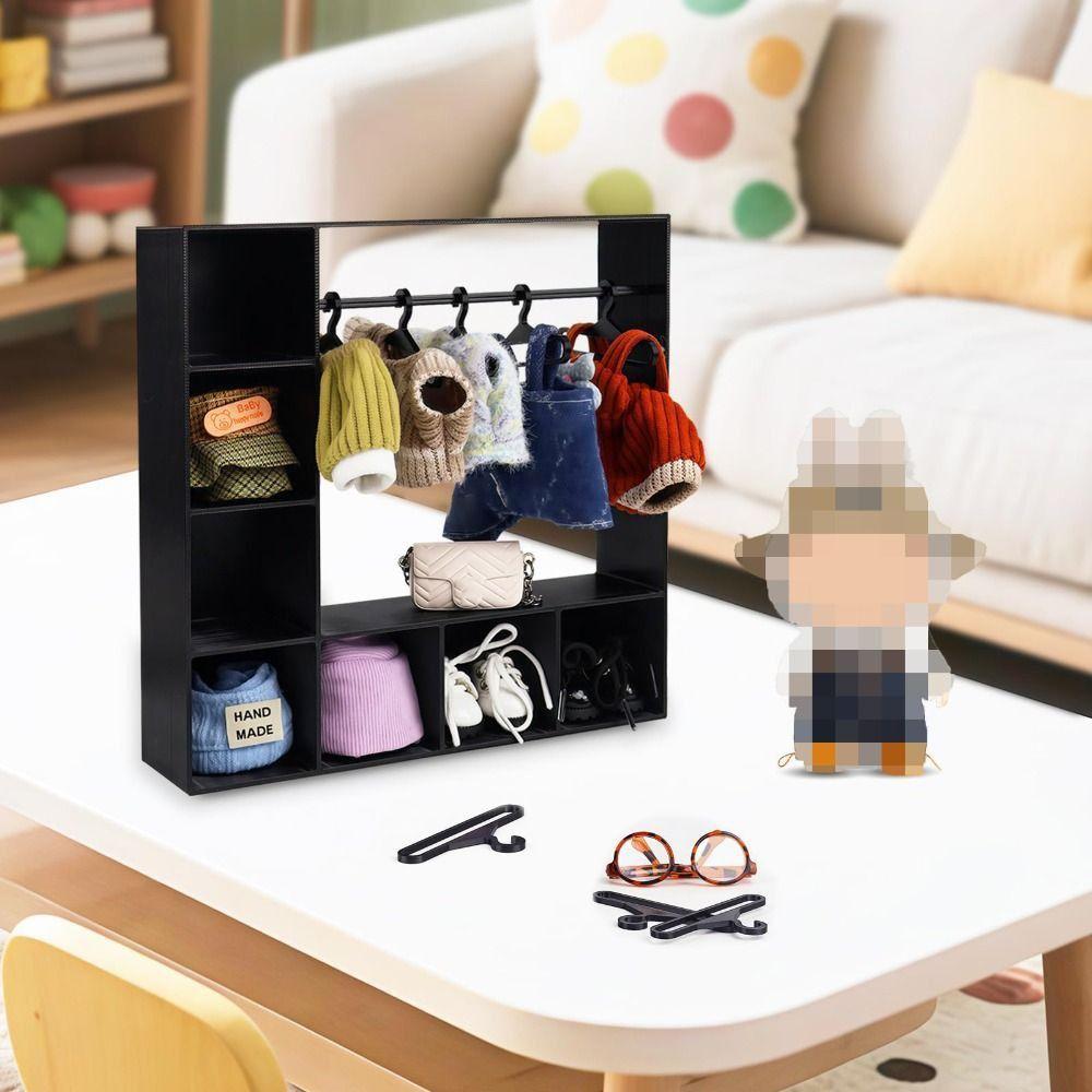 Large Capacity Doll Clothes Closet with 10 Hangers Doll Accessories Display Box  for Doll Clothes