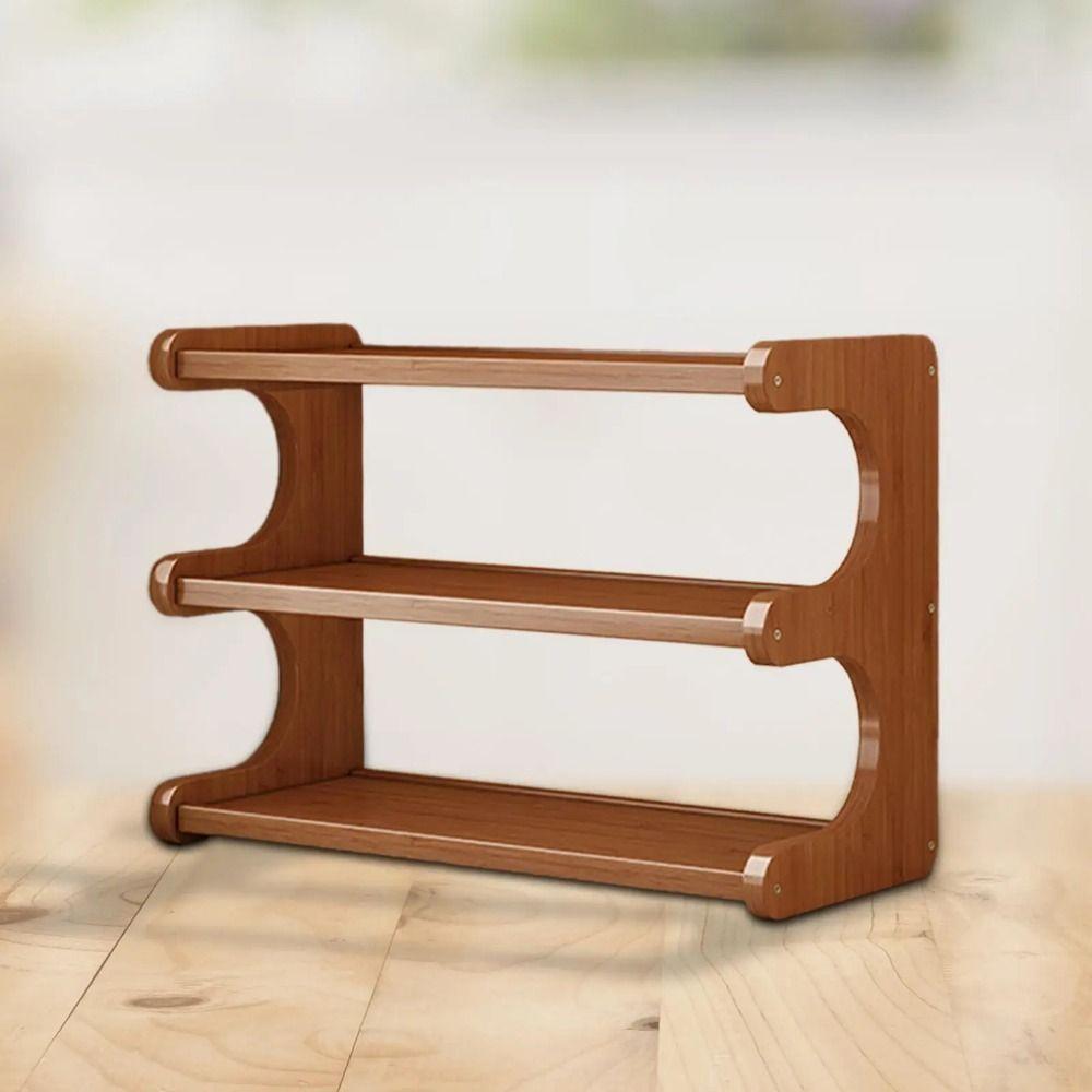 Компактная настольная стойка для хранения вещей 2/3 яруса Простой органайзер для обуви Простая настольная книжная полка Приправа