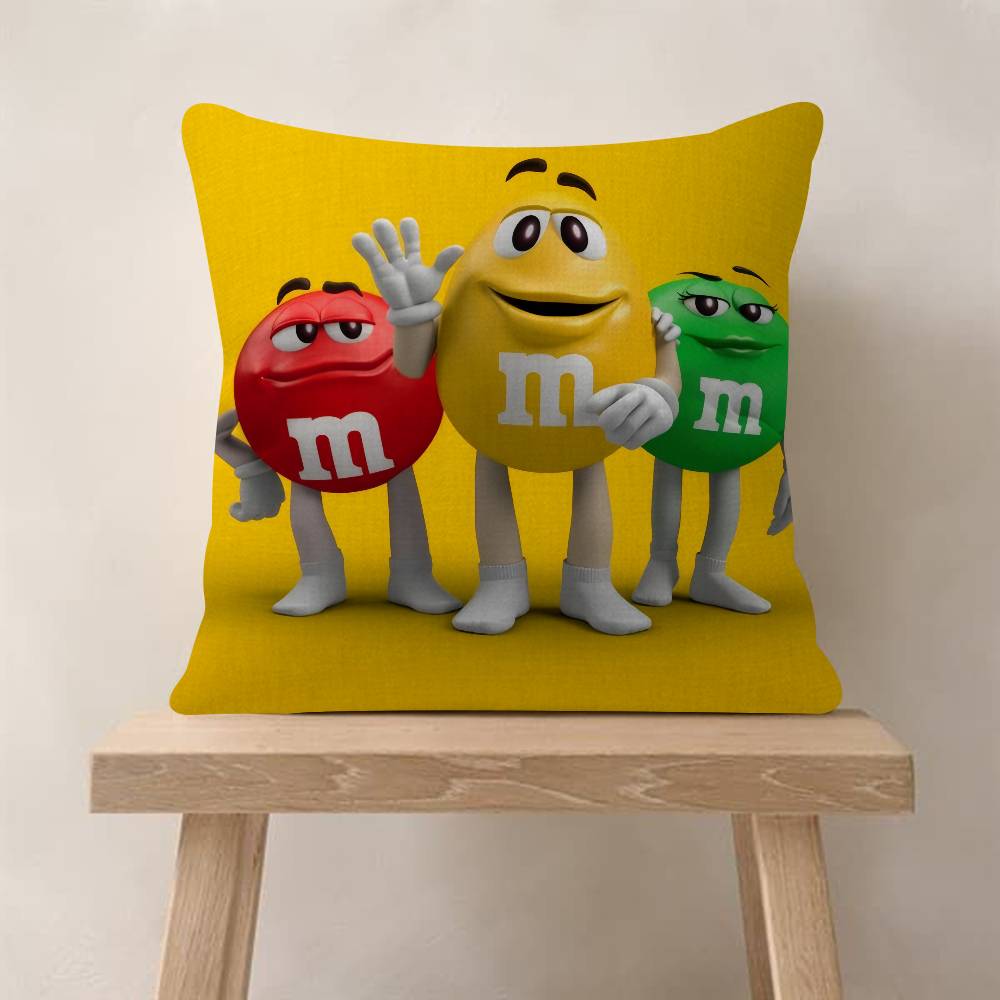M&M's Шоколадная Конфета Мем Наволочка Декор Подушки Чехол для Подушки Печатный Чехол для Подушки на Диван