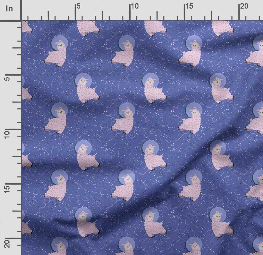 Soimoi Принт ламы альпаки, хлопковый батист, ткань для квилтинга, продаваемая во дворе, хлопчатобумажная ткань средней плотности шириной 42 дюйма, швейные принадлежности, синяя и