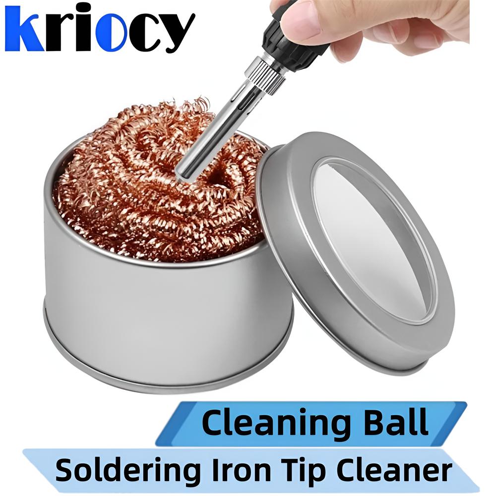 Очиститель жала паяльника с латунной проволочной губкой, не требующий воды Очиститель олова Латунная проволочная губка Шарики Инструменты для чистки Ручной инструмент