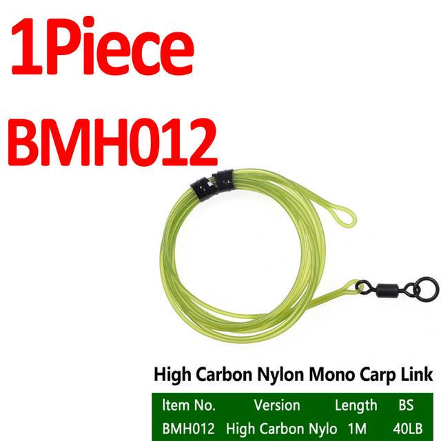 Bimoo 1PC 30LB 35LB 45LB Fluoro Carbon Fused Carp Link High Carbon Carp Main Line Braided Carp Leader Trace with Terminal Swivel