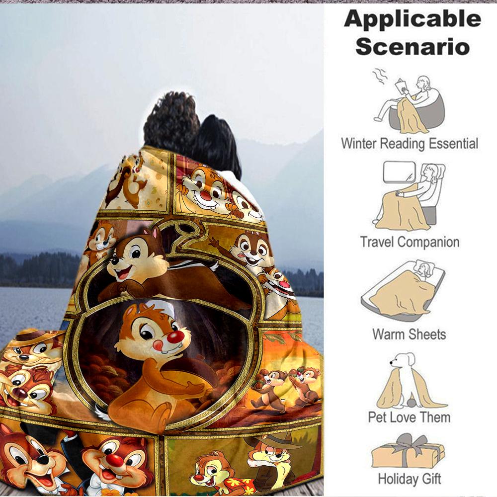 1Pc Chip Dale Adventures Blanket Soft And Comfortable Casual Warm Camping Travel Christmas Halloween Xmas Gift M924155