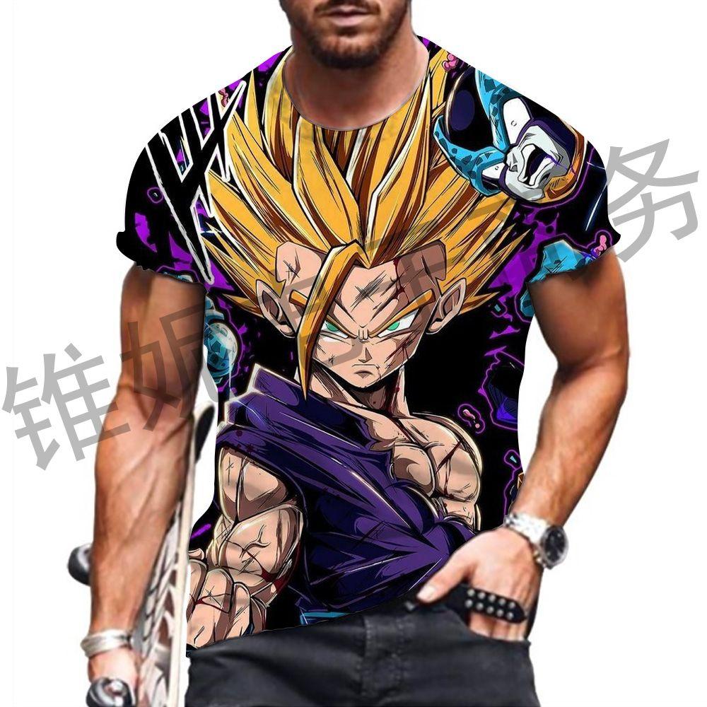 Dragon Ball Z 2024 Веджета Мужская Футболка Гоку Мужская Одежда Топы Крутая Саянская Короткий Рукав Футболка 110-6XL Лето СПОРТЗАЛ Харадзюку Футболка