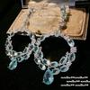 Vintage-Inspired Fog Blue Zircon Hoop Earrings With Floral Wreath Design 18K Gold Plated Geometric Statement Jewelry Women