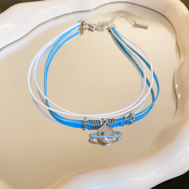 Модные серьги Сатурн с цирконием, женские трендовые элегантные цепочки на ключицы для девочек Y2k, ювелирные аксессуары, подарочные наборы