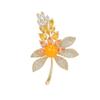 Blazer Exquisite Flower Corsage Accessories Luxury Sparkle Zircon Full Diamond Wheat Brooch