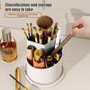 Yousheng Toothbrush Holder with Cover Cosmetic Storage Box Organizer Dustproof 360-Degree Rotating Toothbrush Makeup Brush Holder