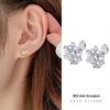 Banyan Tree S925 Silver Snowflake Ear Clips for Women - Simple Korean Autumn & Winter Earrings