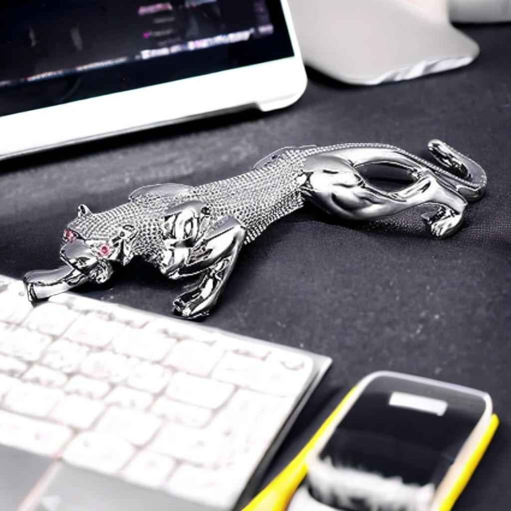 Роскошная золотая статуэтка леопарда – Реалистичный дизайн ягуара | Премиальный предмет декора для автомобиля и дома на удачу, Классная фигурка на приборную панель |